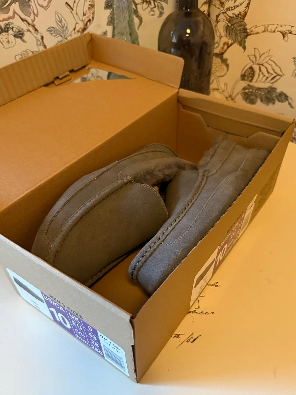 Kirkland Signature Grey Suede Fleece-Lined Slip-On Loafers